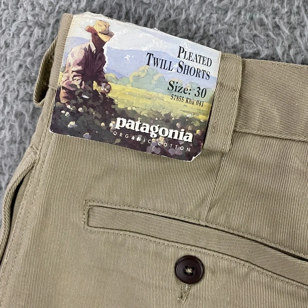 Patagonia Pleated Twill Shorts FITS Mens 29 Pleated Safari Khaki Deadstock VTG